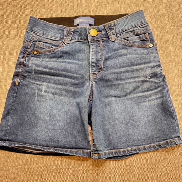 Democracy Pants - Democracy Ab solution Blue Denim Jean Shorts Womens Size 2 Stretch Mid Rise